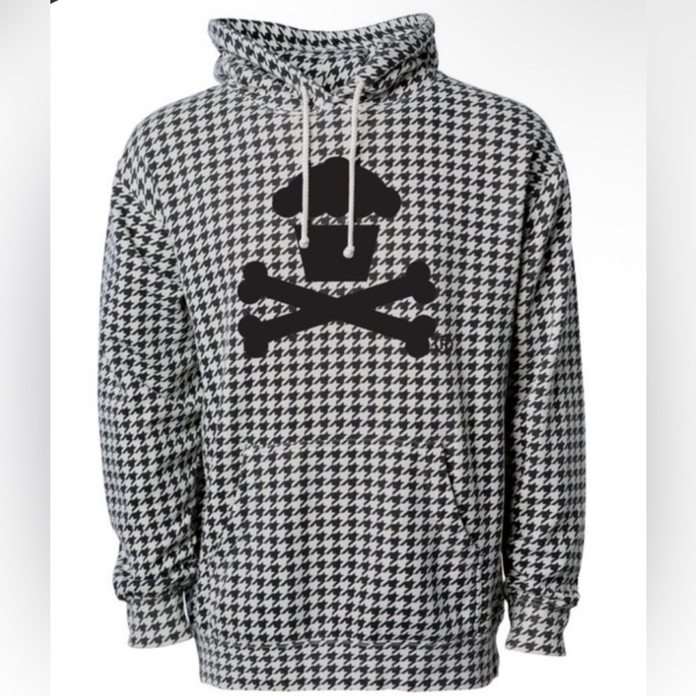 Johnny Cupcakes Black and White Houndstooth Hoodie - RARE